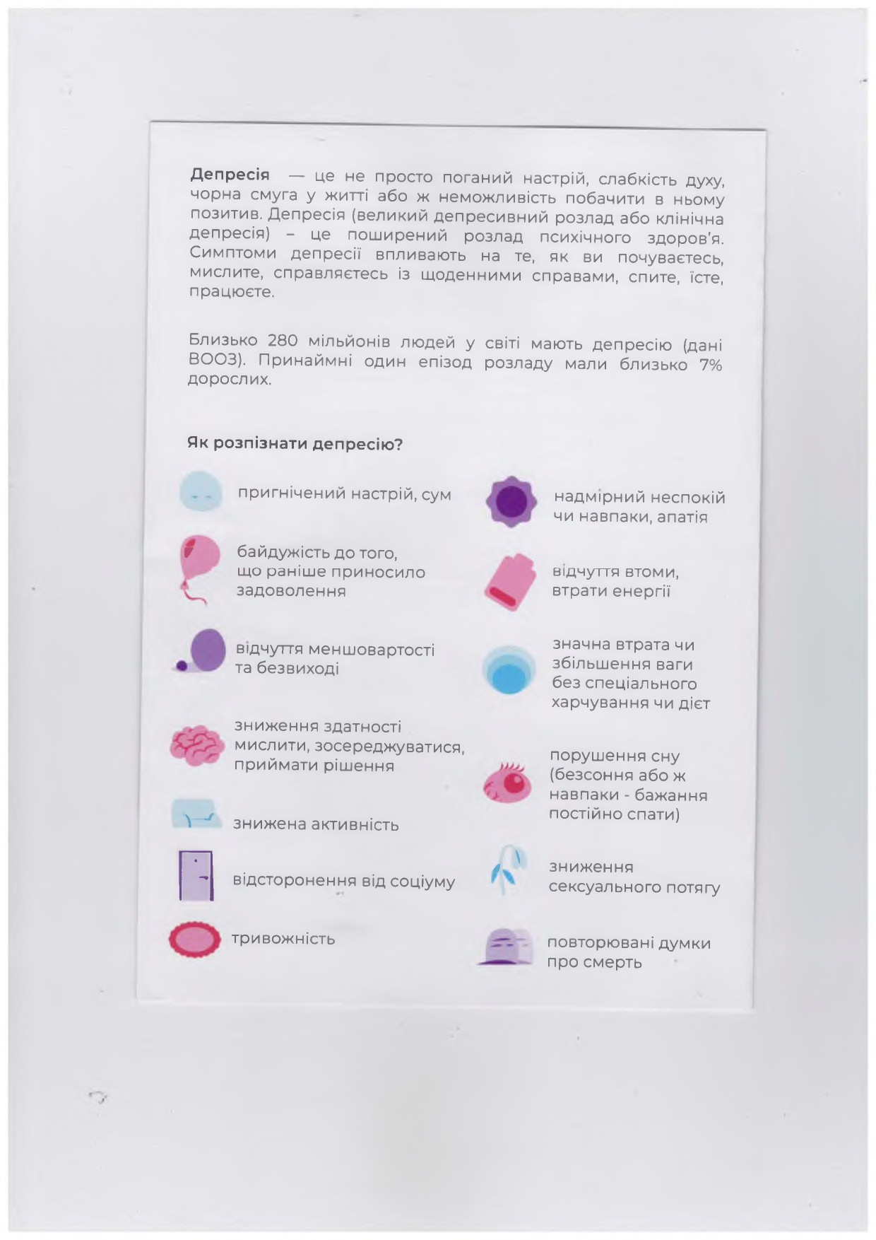 Депресія: що це та собі допомогти
